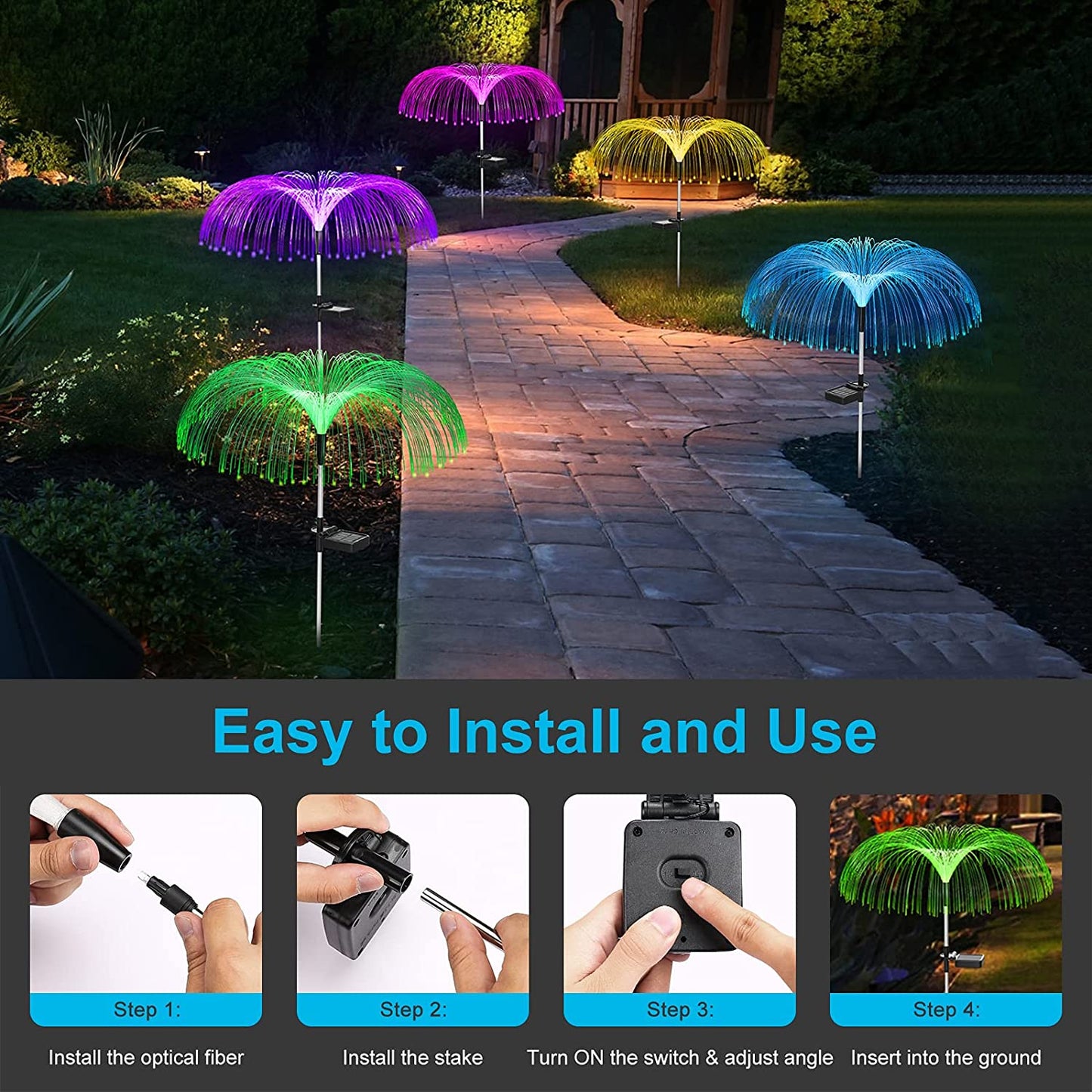 Solar garden lights, outdoors lights, jellyfish lights, luminous, charging, Christmas lamp and garden decorative lights