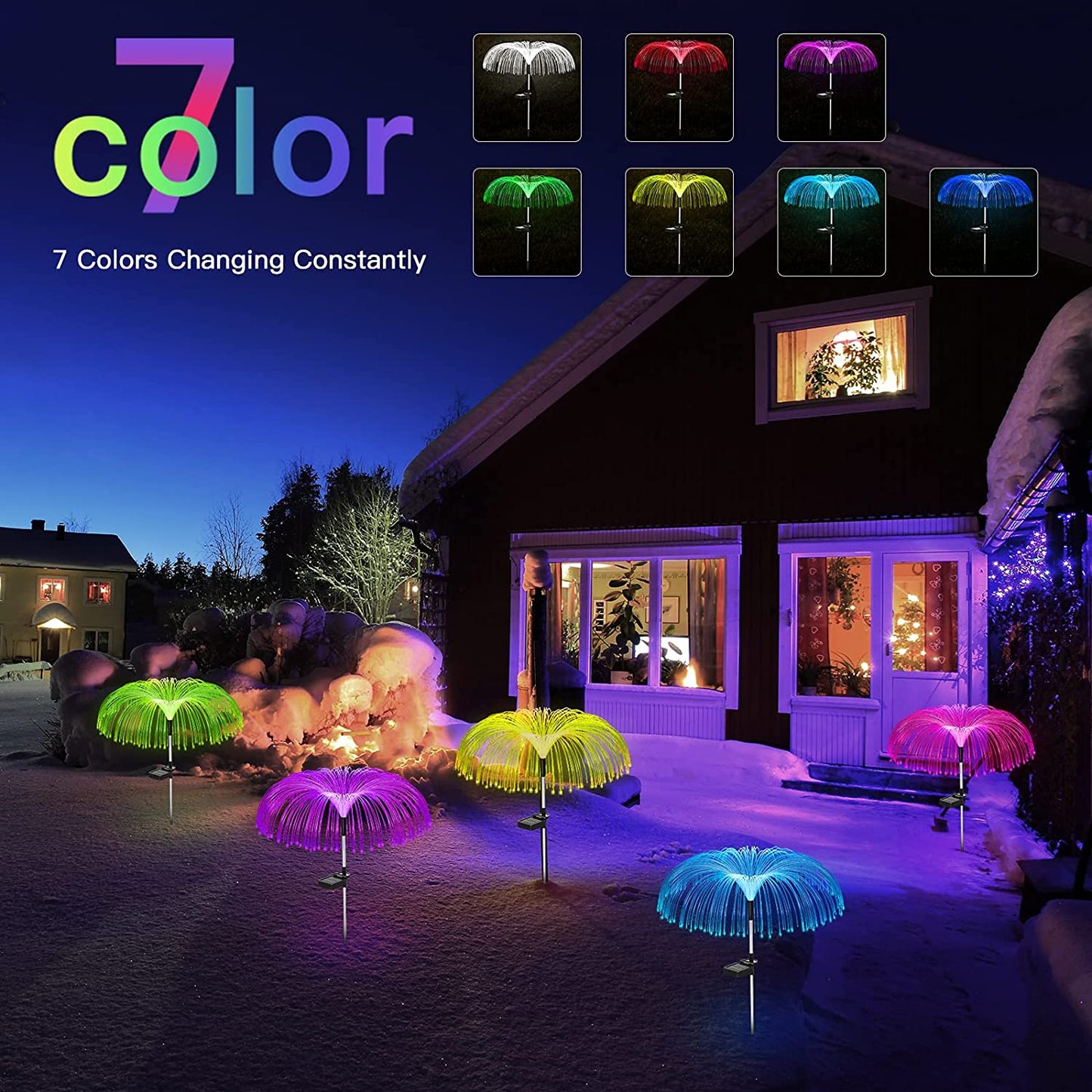 Solar garden lights, outdoors lights, jellyfish lights, luminous, charging, Christmas lamp and garden decorative lights