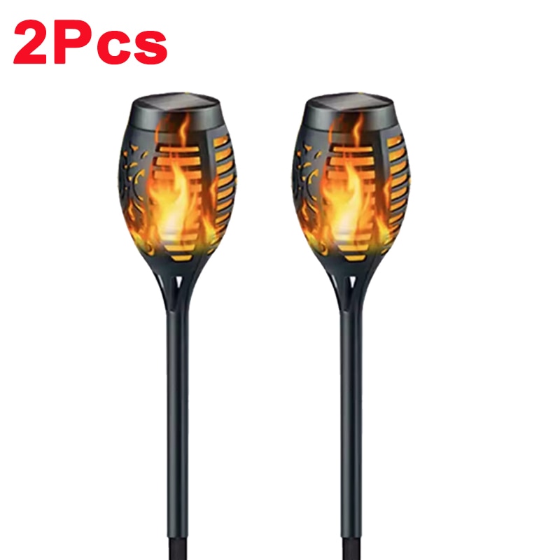 Solar Flame Torch Lights - Flickering, Waterproof, Outdoor Garden & Patio Decor