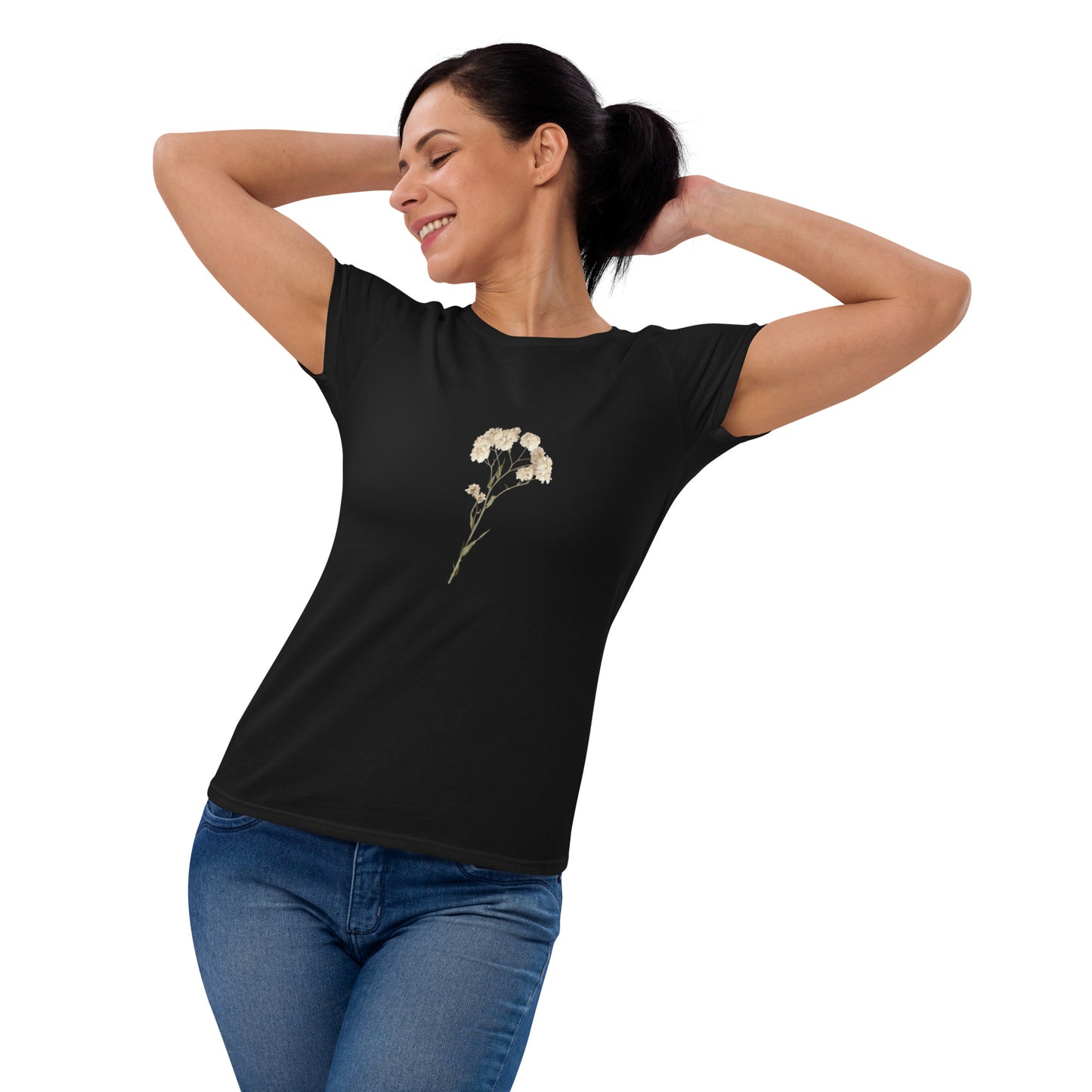 Elegant Floral Short Sleeve T-Shirt for Women | Premium Cotton and Cotton-Polyester Blend