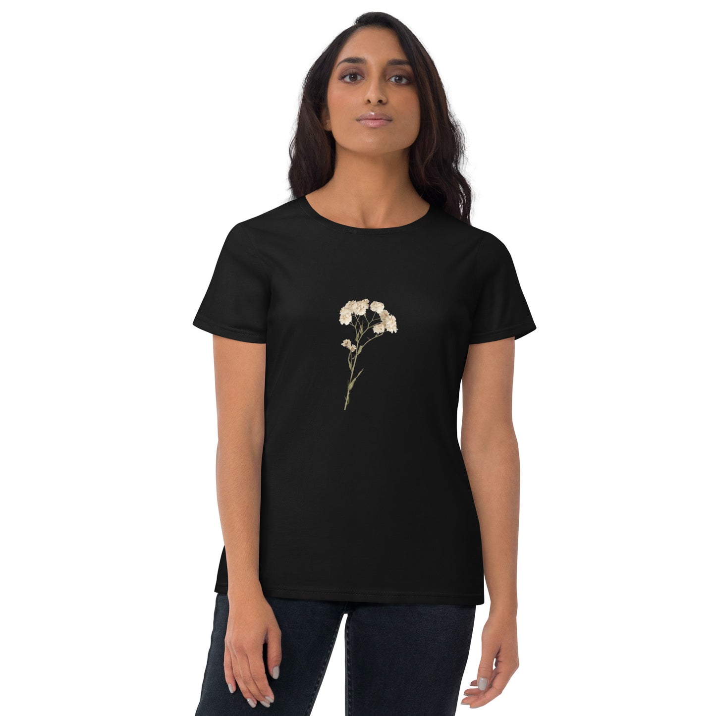 Elegant Floral Short Sleeve T-Shirt for Women | Premium Cotton and Cotton-Polyester Blend