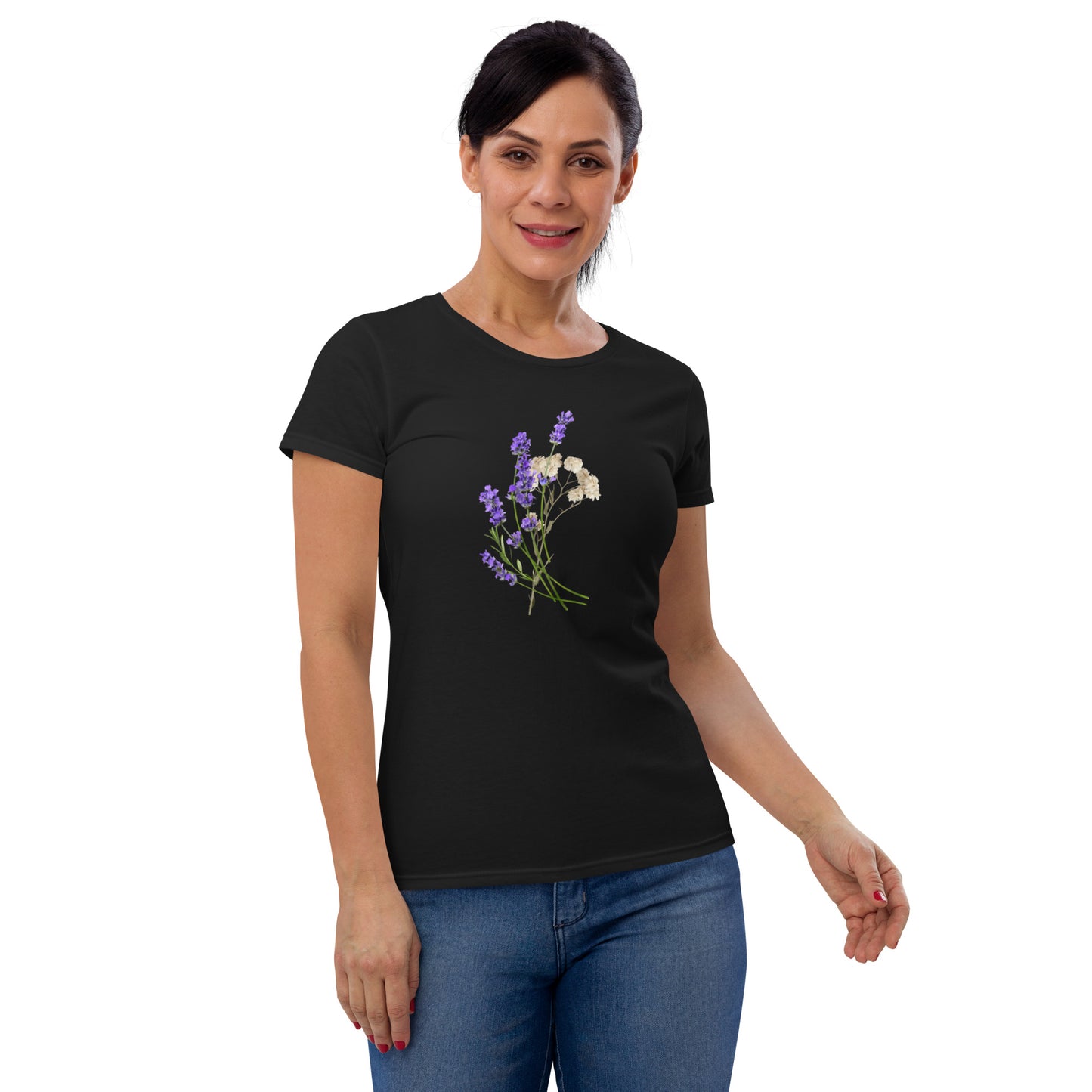 Women's Short Sleeve T-Shirt | Lavender Flower Design | Comfortable Cotton and Blend Styles