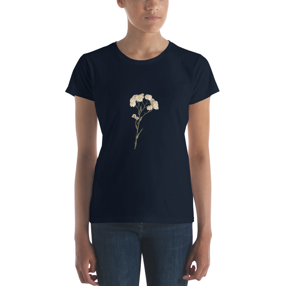 Elegant Floral Short Sleeve T-Shirt for Women | Premium Cotton and Cotton-Polyester Blend
