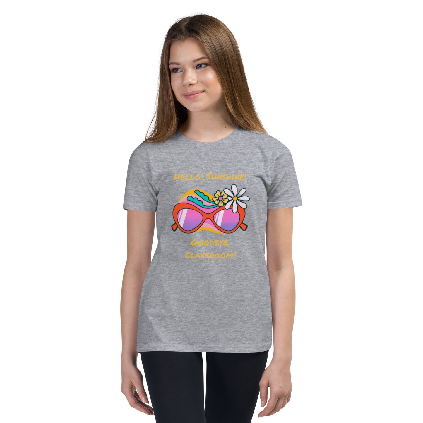 Youth Short Sleeve T-Shirt, 'Hello, Sunshine! Goodbye, Classroom!' - Unparalleled Comfort and Unique Design"