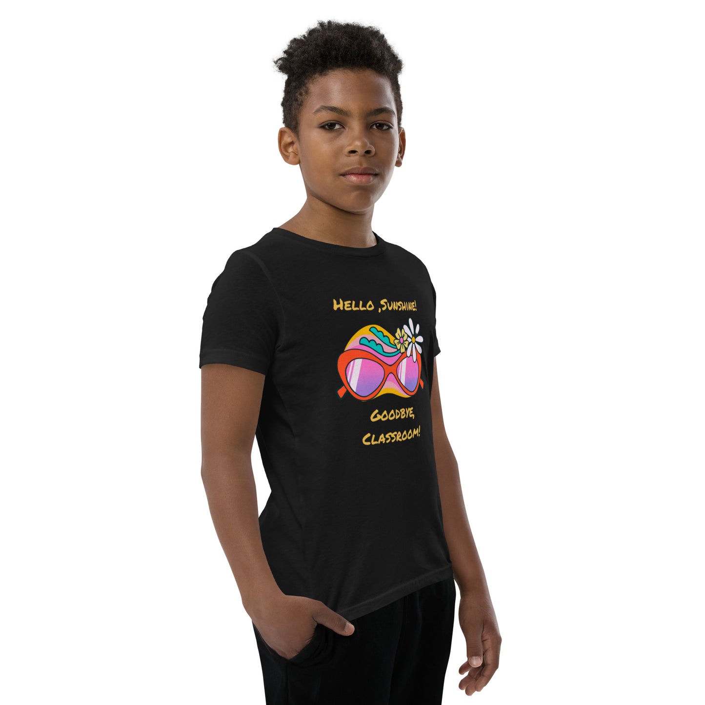 Youth Short Sleeve T-Shirt, 'Hello, Sunshine! Goodbye, Classroom!' - Unparalleled Comfort and Unique Design"