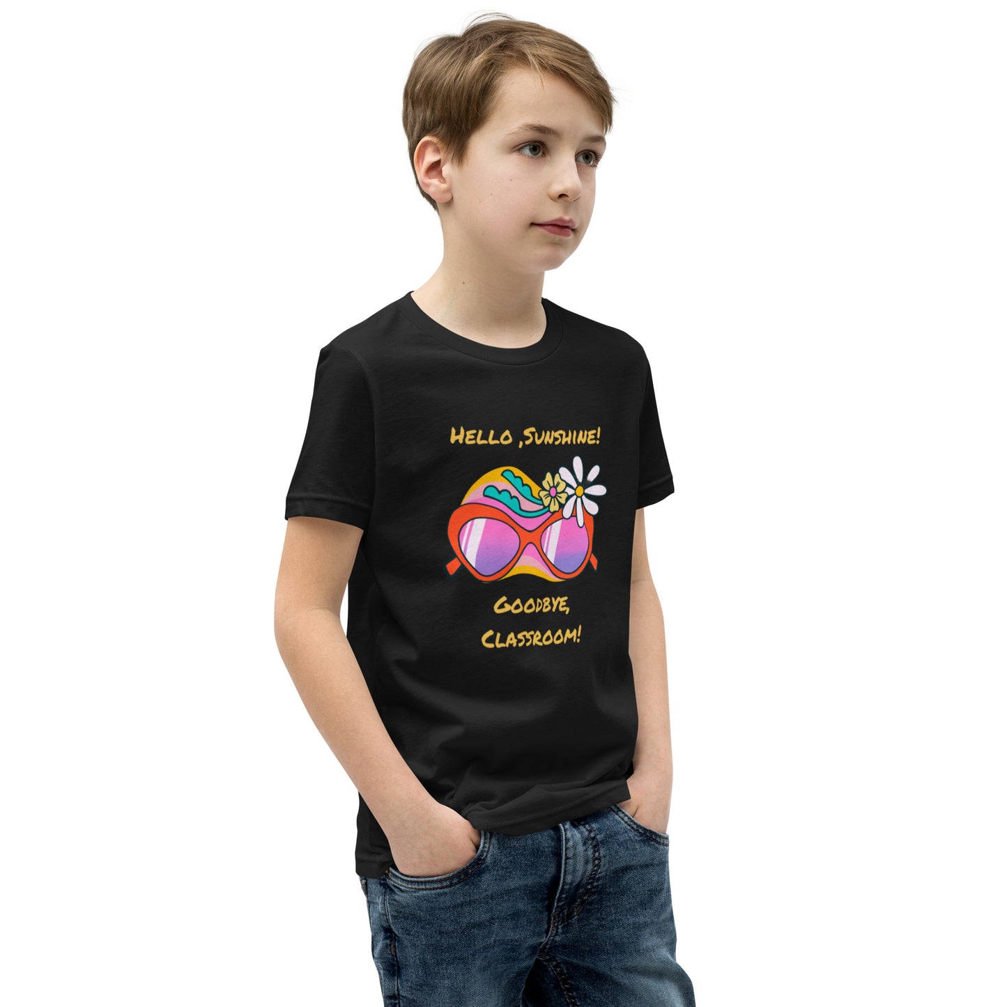 Youth Short Sleeve T-Shirt, 'Hello, Sunshine! Goodbye, Classroom!' - Unparalleled Comfort and Unique Design"