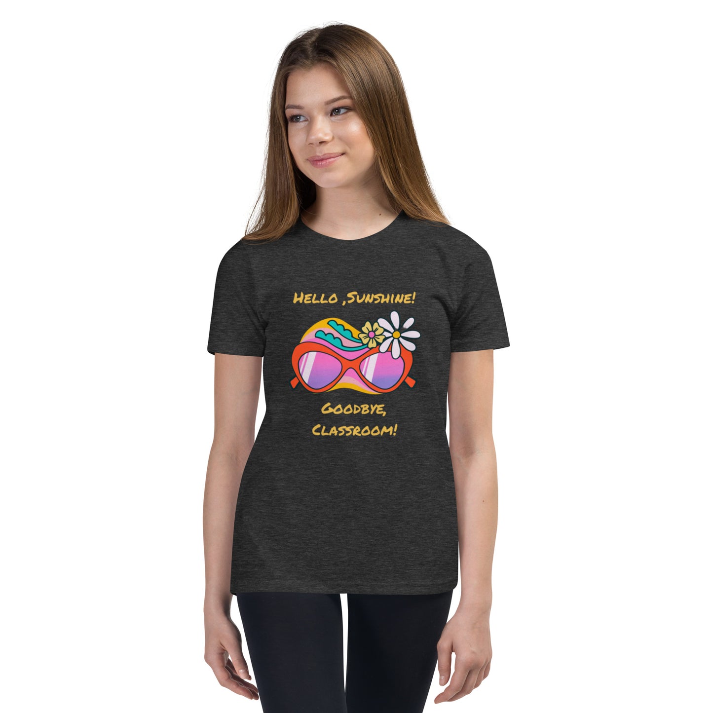 Youth Short Sleeve T-Shirt, 'Hello, Sunshine! Goodbye, Classroom!' - Unparalleled Comfort and Unique Design"