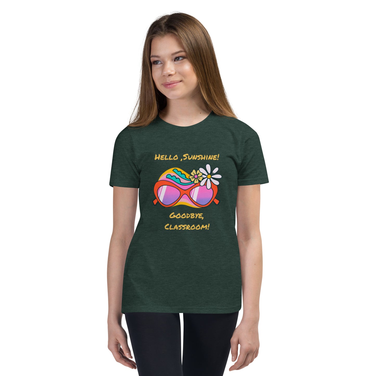 Youth Short Sleeve T-Shirt, 'Hello, Sunshine! Goodbye, Classroom!' - Unparalleled Comfort and Unique Design"