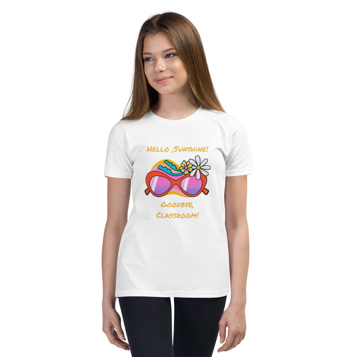 Youth Short Sleeve T-Shirt, 'Hello, Sunshine! Goodbye, Classroom!' - Unparalleled Comfort and Unique Design"