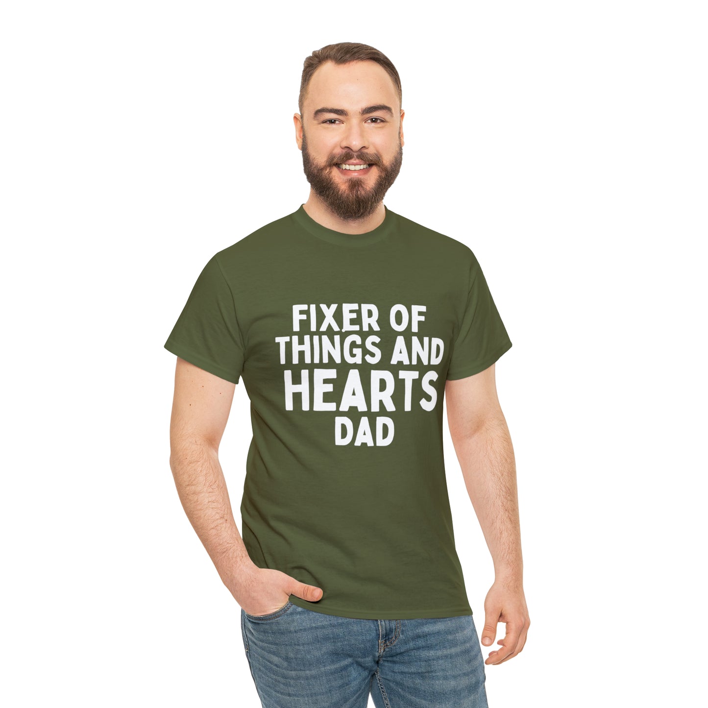 Unisex Jersey Tee: Short Sleeve, "Fixer of Things and Hearts: Dad" Design