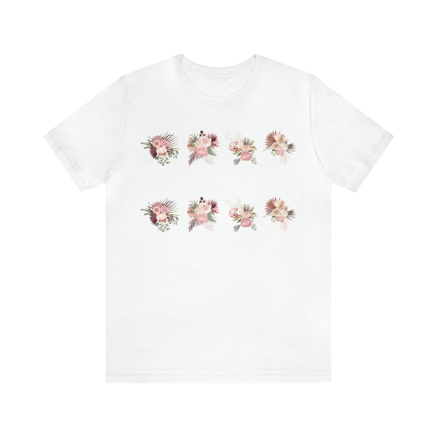 Unisex Boho Flower Design Tee - Comfortable & Stylish Short Sleeve Shirt