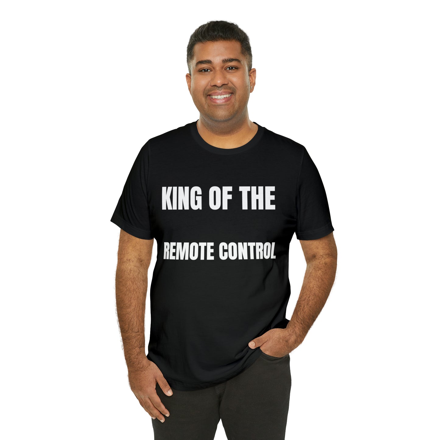 Unisex Jersey Tee: Short Sleeve, King of the Remote Control Design