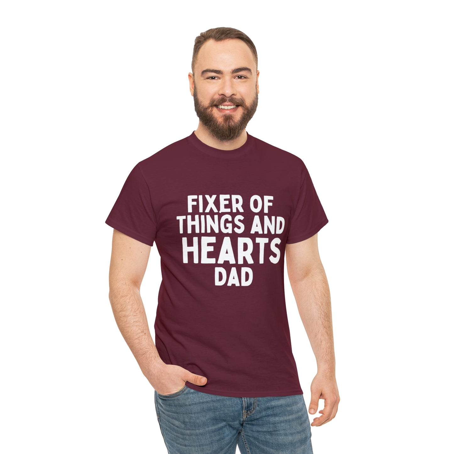 Unisex Jersey Tee: Short Sleeve, "Fixer of Things and Hearts: Dad" Design