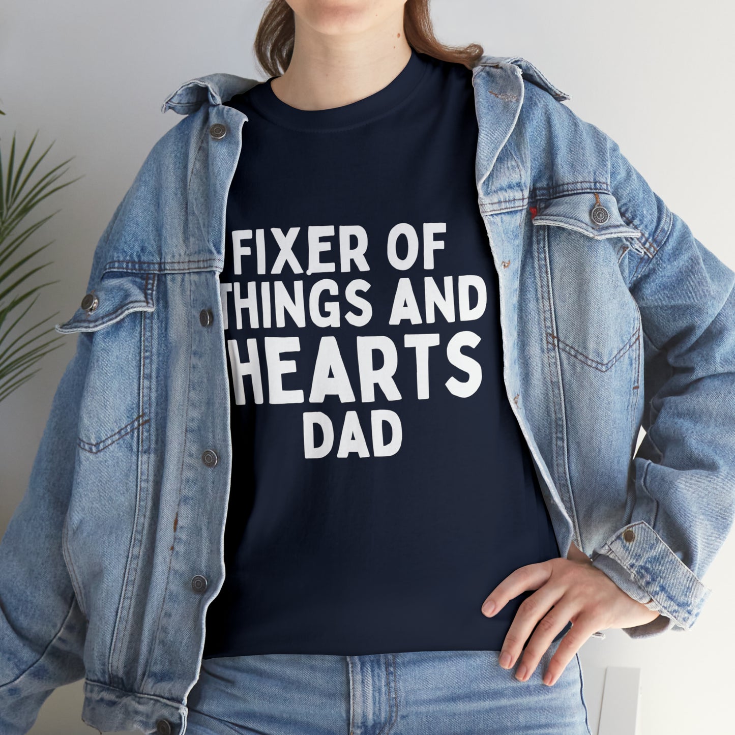 Unisex Jersey Tee: Short Sleeve, "Fixer of Things and Hearts: Dad" Design