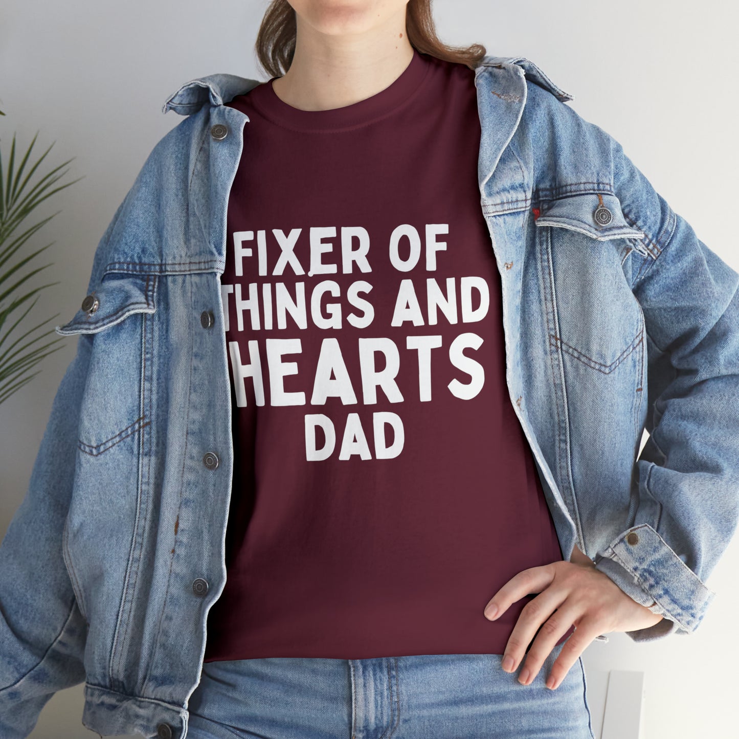 Unisex Jersey Tee: Short Sleeve, "Fixer of Things and Hearts: Dad" Design