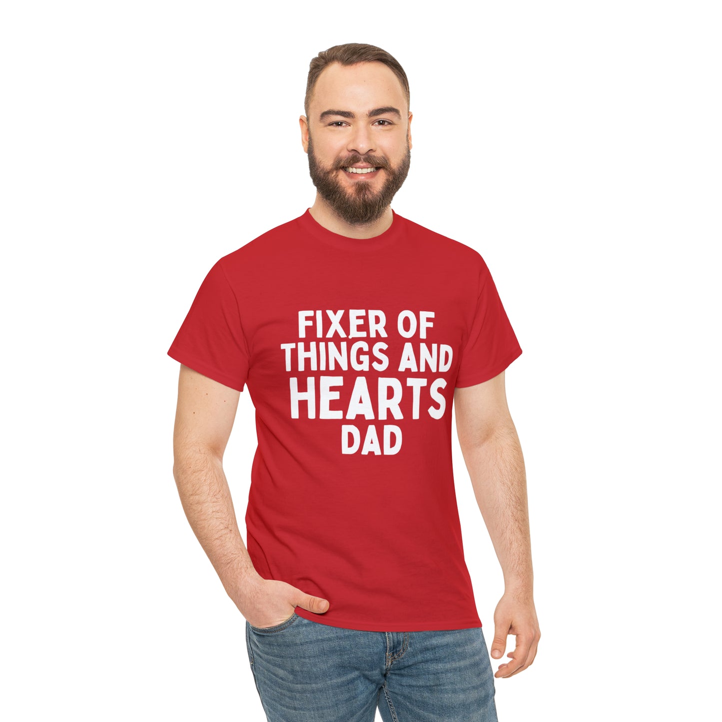 Unisex Jersey Tee: Short Sleeve, "Fixer of Things and Hearts: Dad" Design