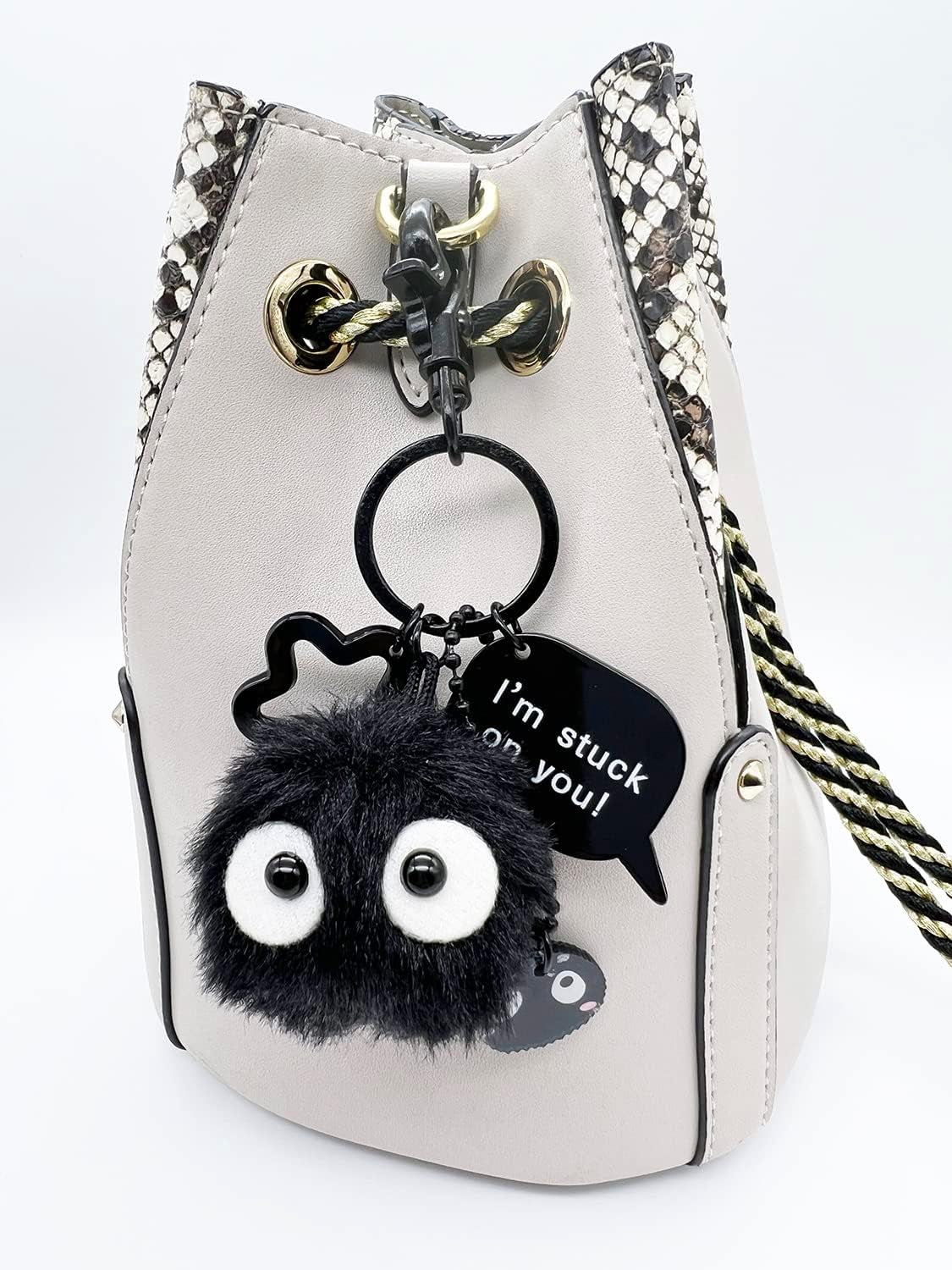 Dust Bunny Soot Sprite Plush Keychain (Style A) - Style a Adorable 2-Inch Plush Dust Bunny Keychain - A Soft and Stylish Accessory for Your Everyday Essentials"