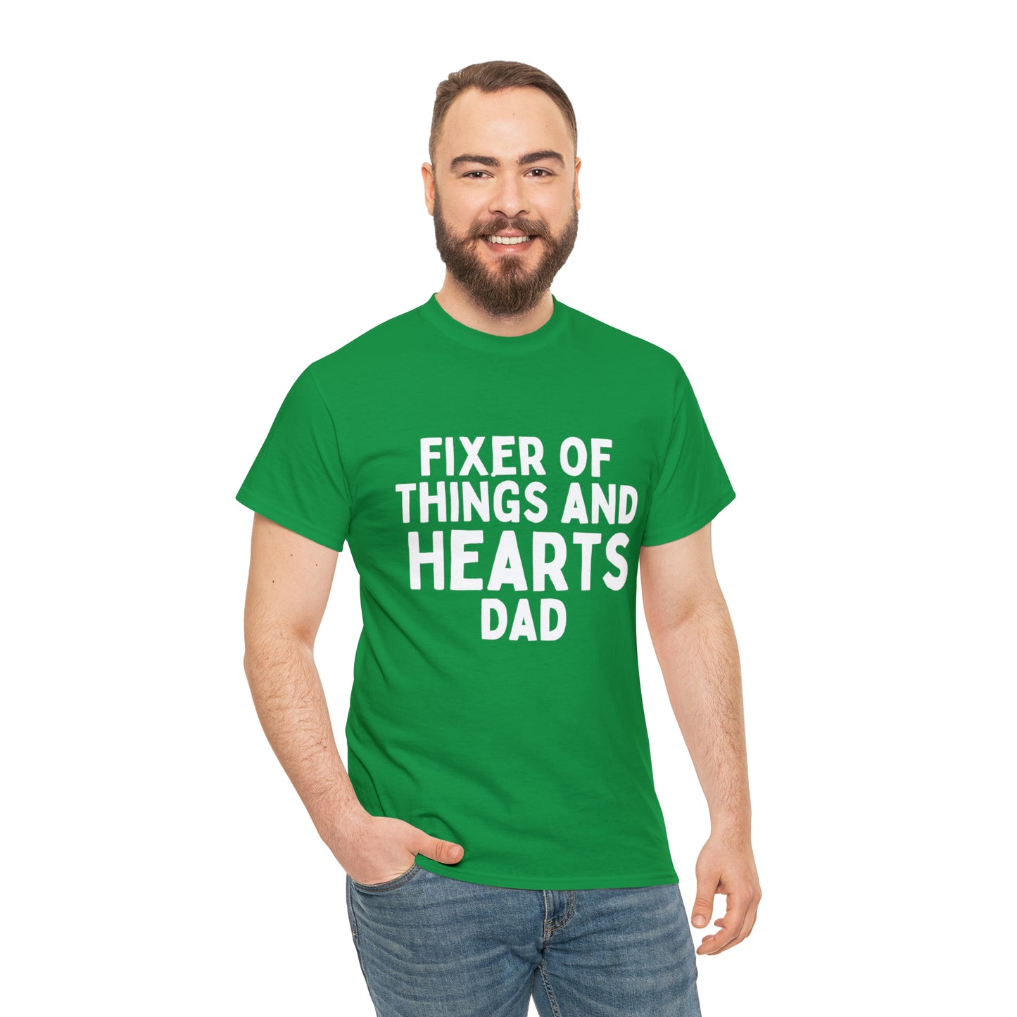 Unisex Jersey Tee: Short Sleeve, "Fixer of Things and Hearts: Dad" Design