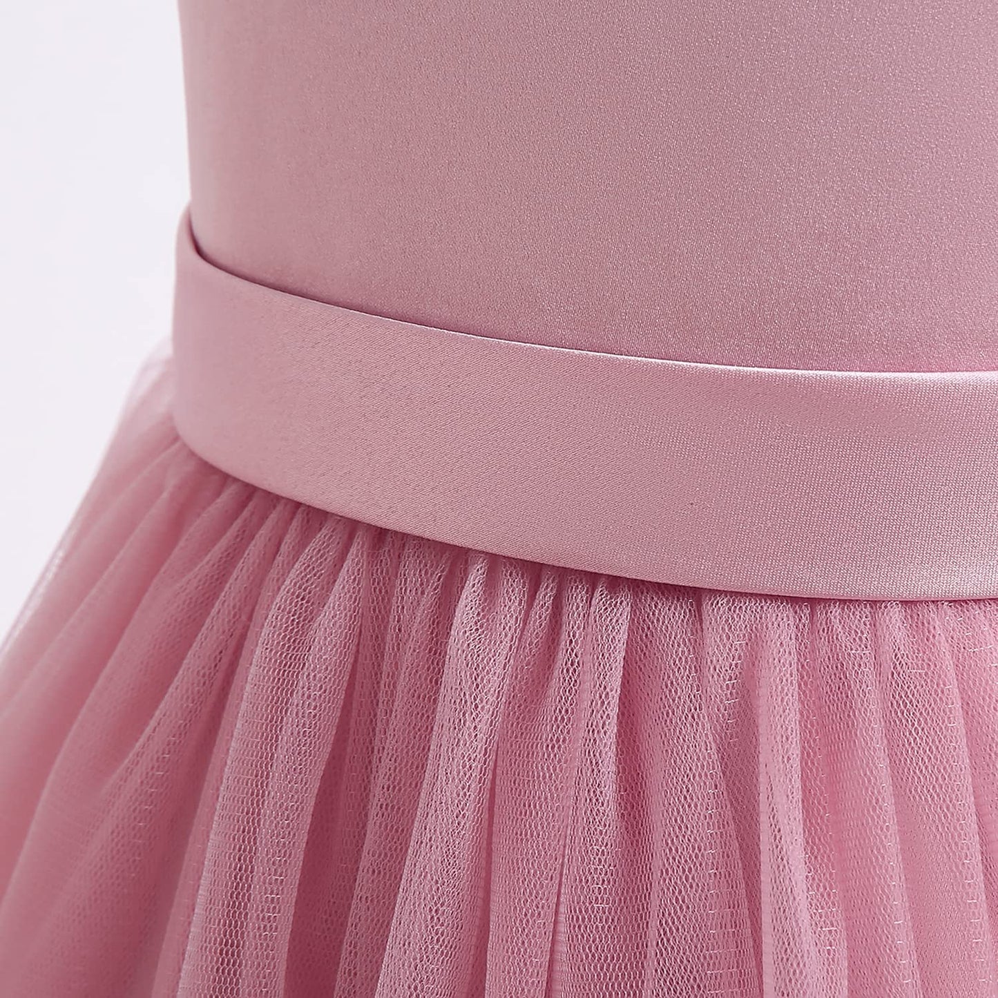 "Sleeveless Embroidered Princess Pageant Dress for Girls - Soft Tutu Design, V-Neck & Backless"