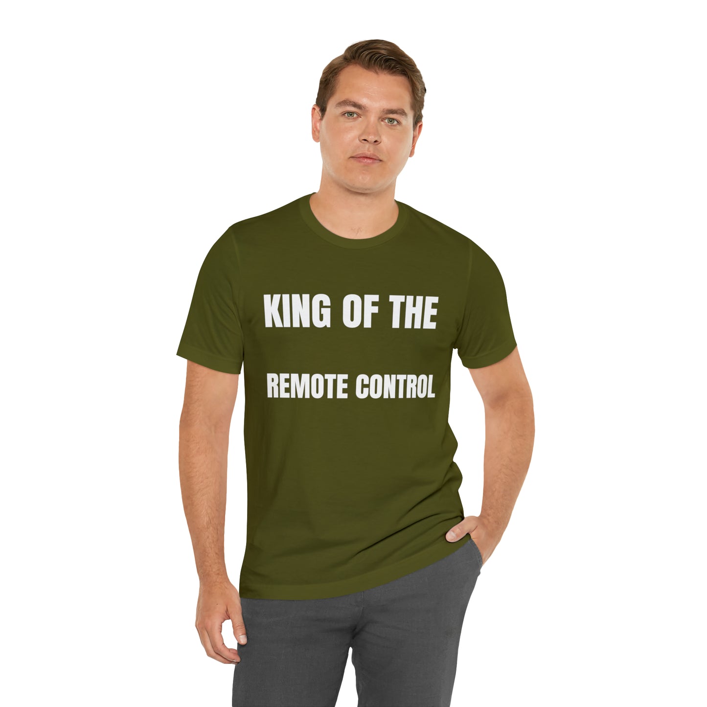 Unisex Jersey Tee: Short Sleeve, King of the Remote Control Design