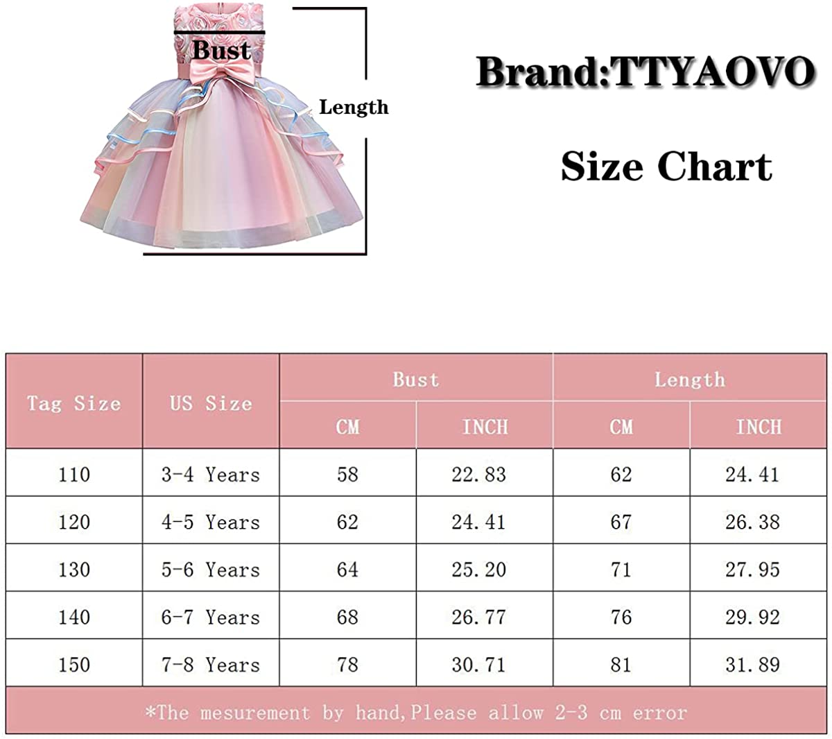 Flower Girls Dresses Toddler Princess Wedding Party Dress
