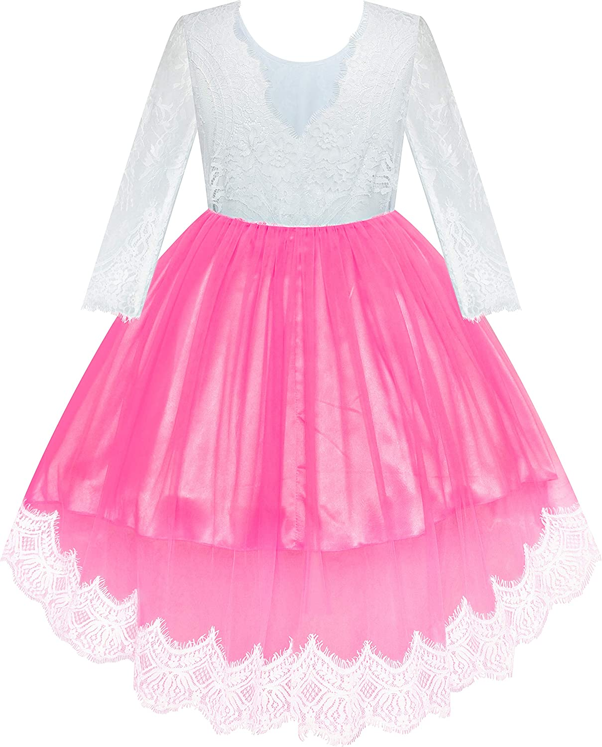 Lace Hi-Low Skirt Flower Girl Dress - Perfect for Weddings, Pageants, and Special Occasions!