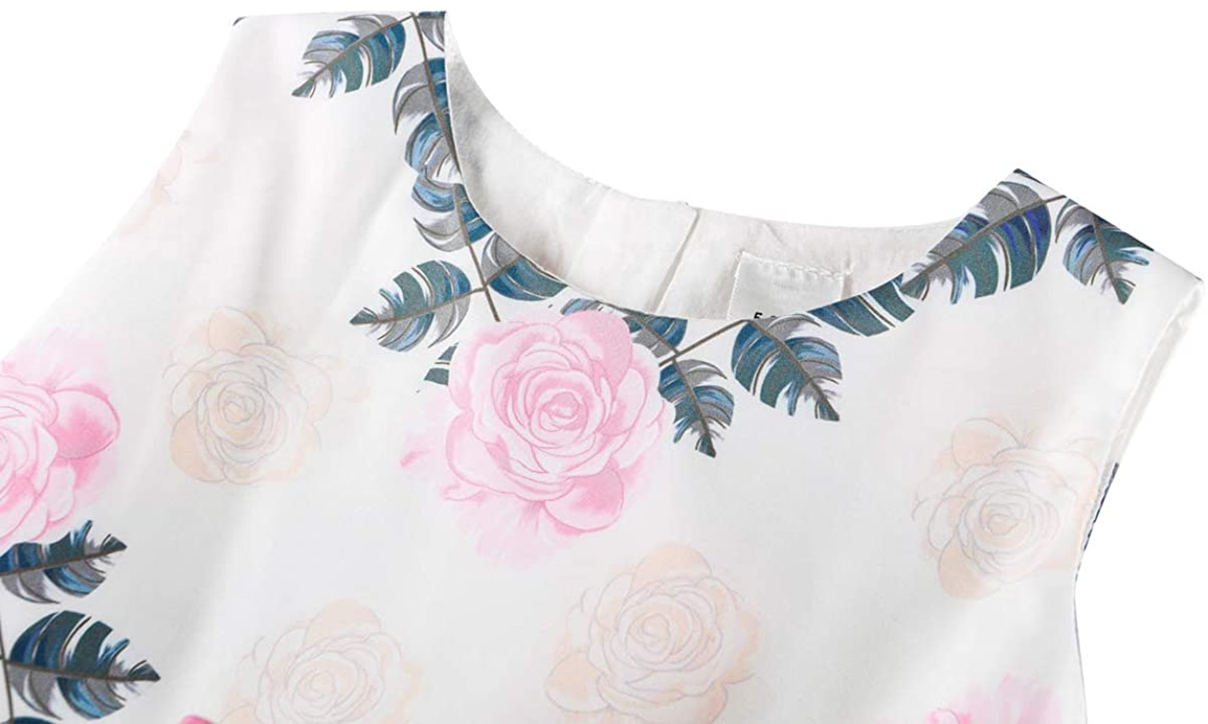 Girls Classy Vintage Floral Swing Kids Party Dresses