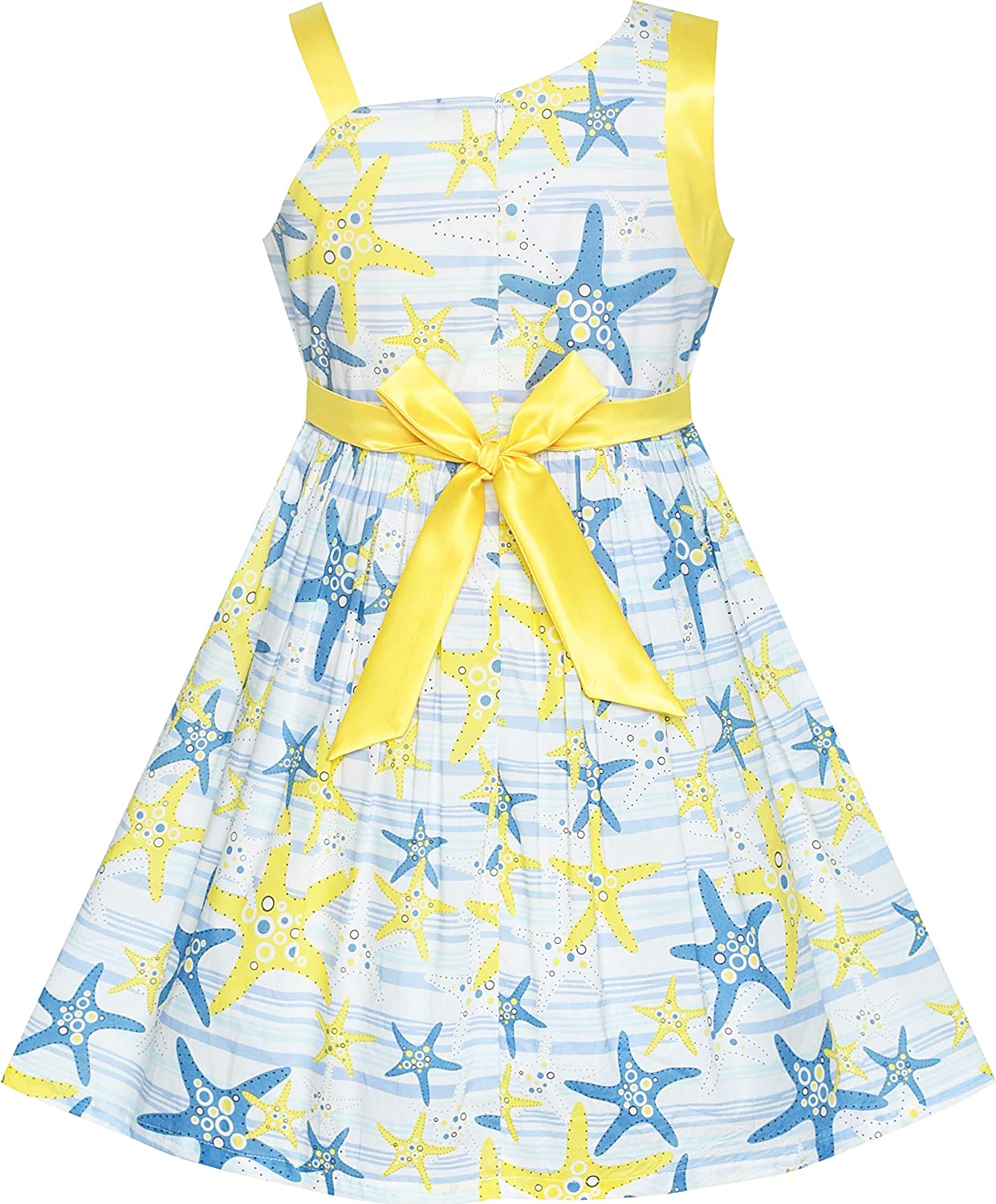 One Shoulder Sea Star Flower Dress for Girls - Perfect for Birthday Parties and Special Occasions!