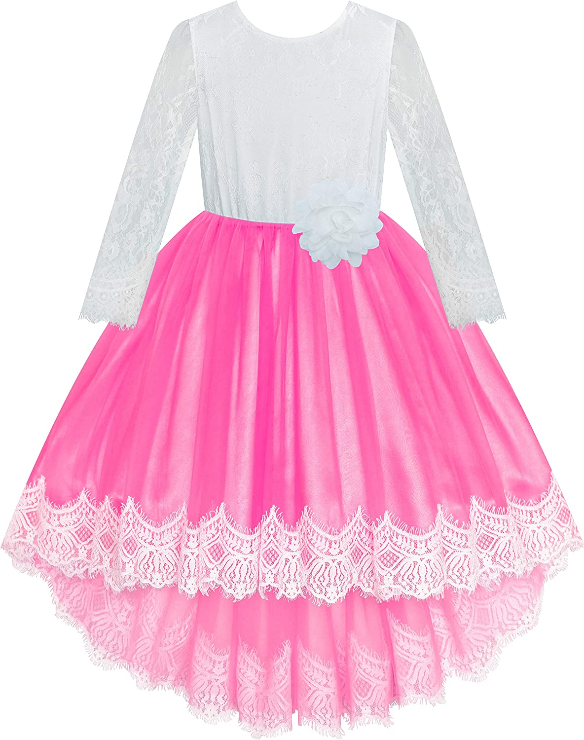 Lace Hi-Low Skirt Flower Girl Dress - Perfect for Weddings, Pageants, and Special Occasions!