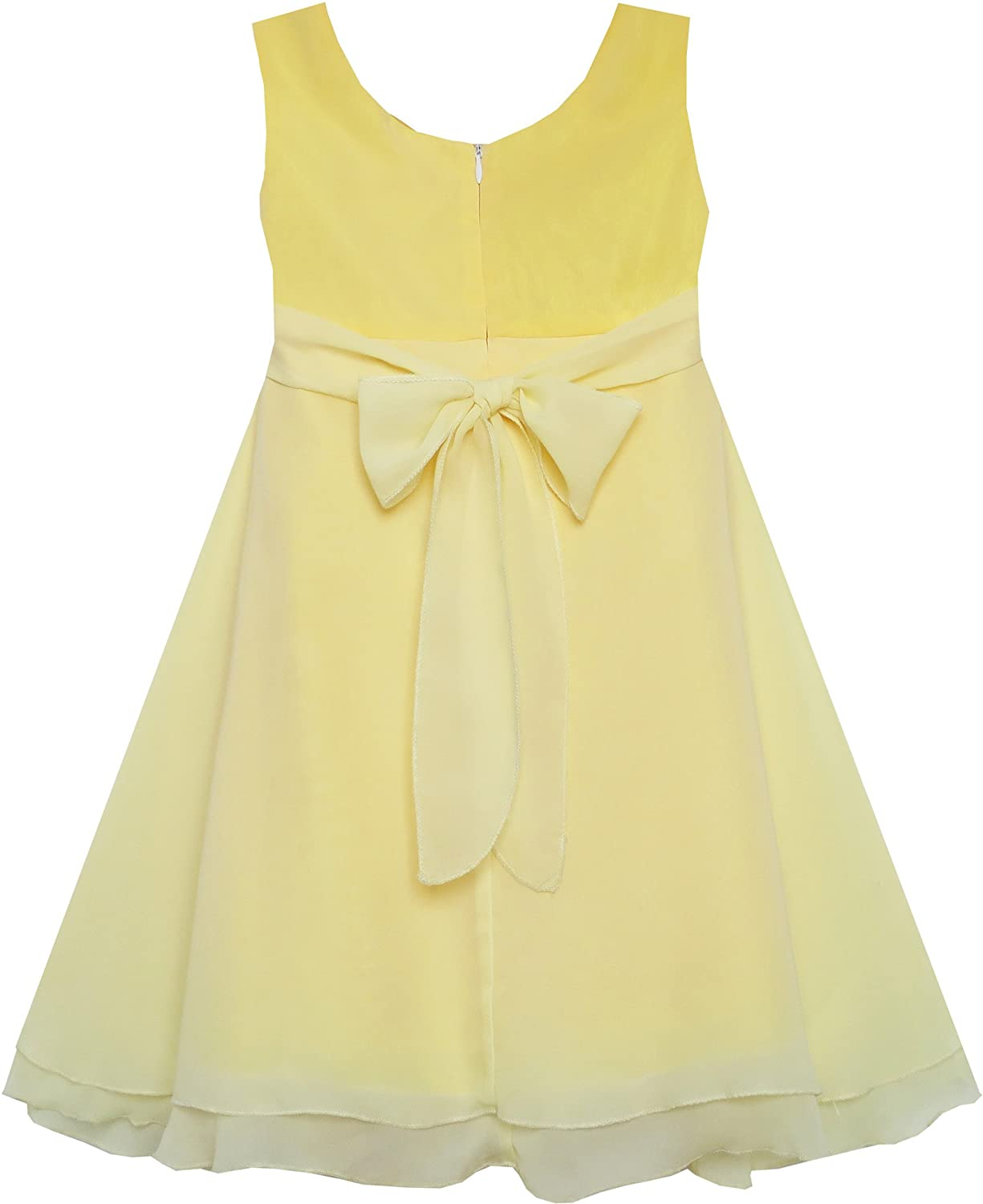 Sleeveless Halter Flower Multi Layer Chiffon Dress for Girls, Zipper Closure