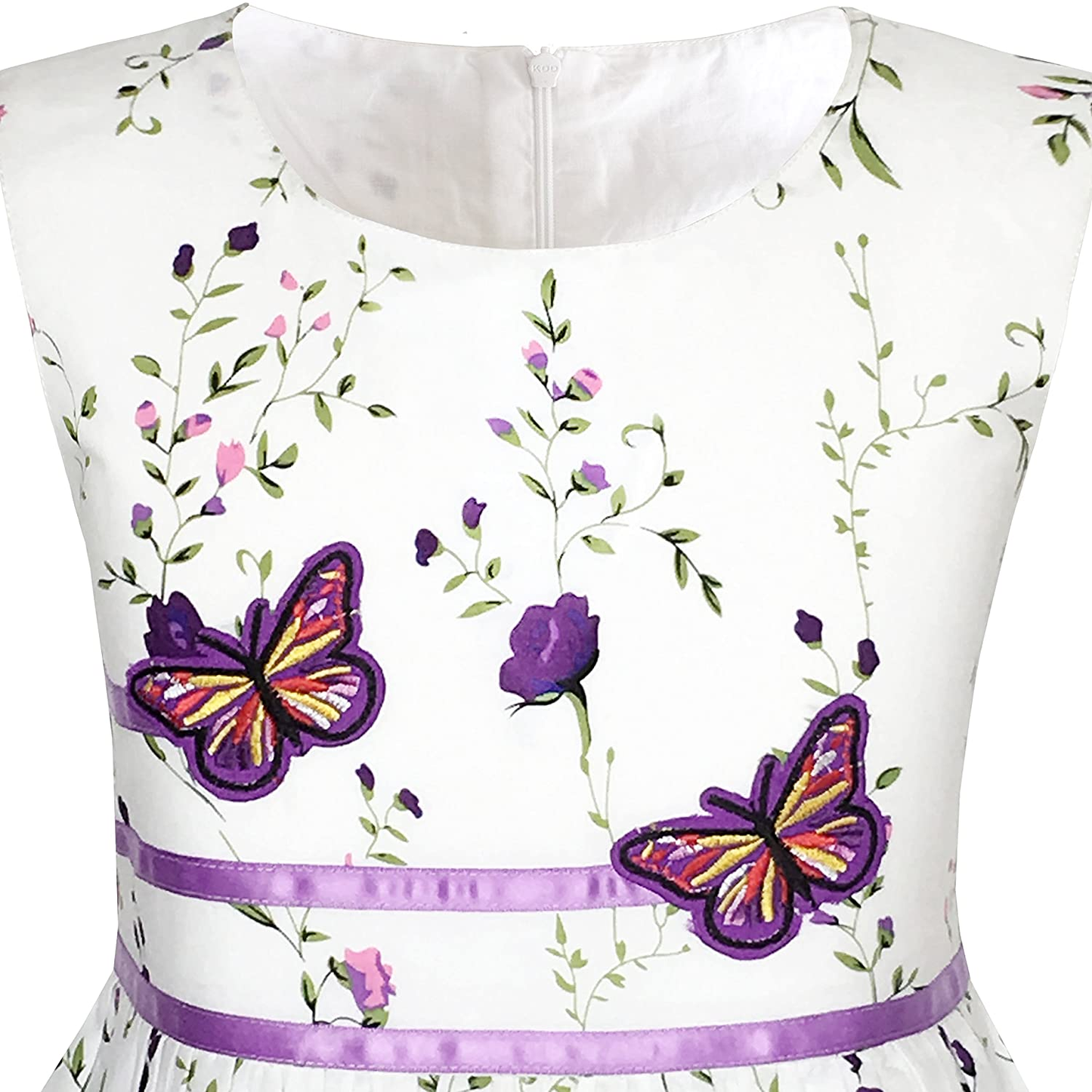 "Rose Flower Double Bow Tie Party Sundress for Girls"