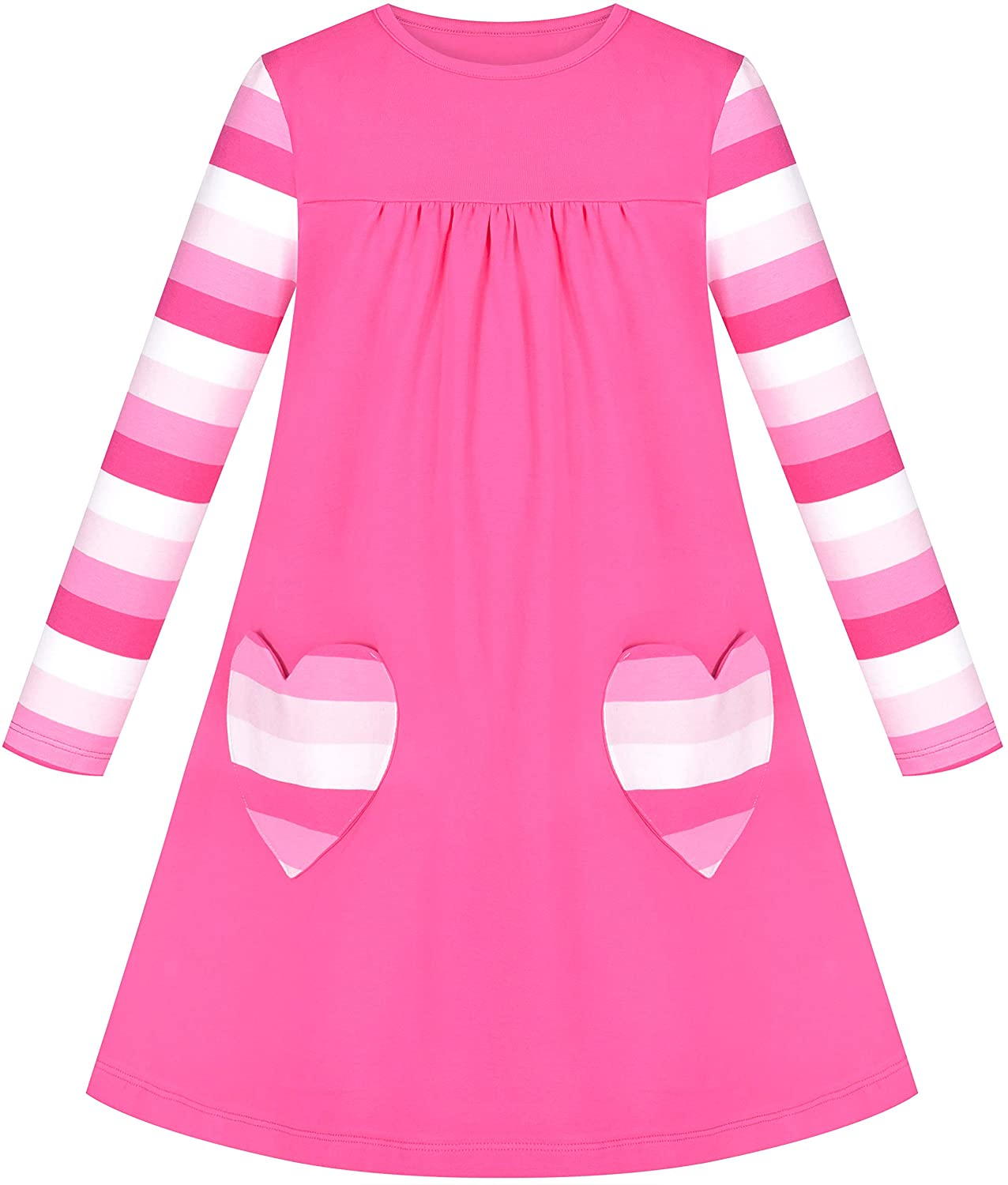 GIRLS LONG SLEEVE COTTON DRESS