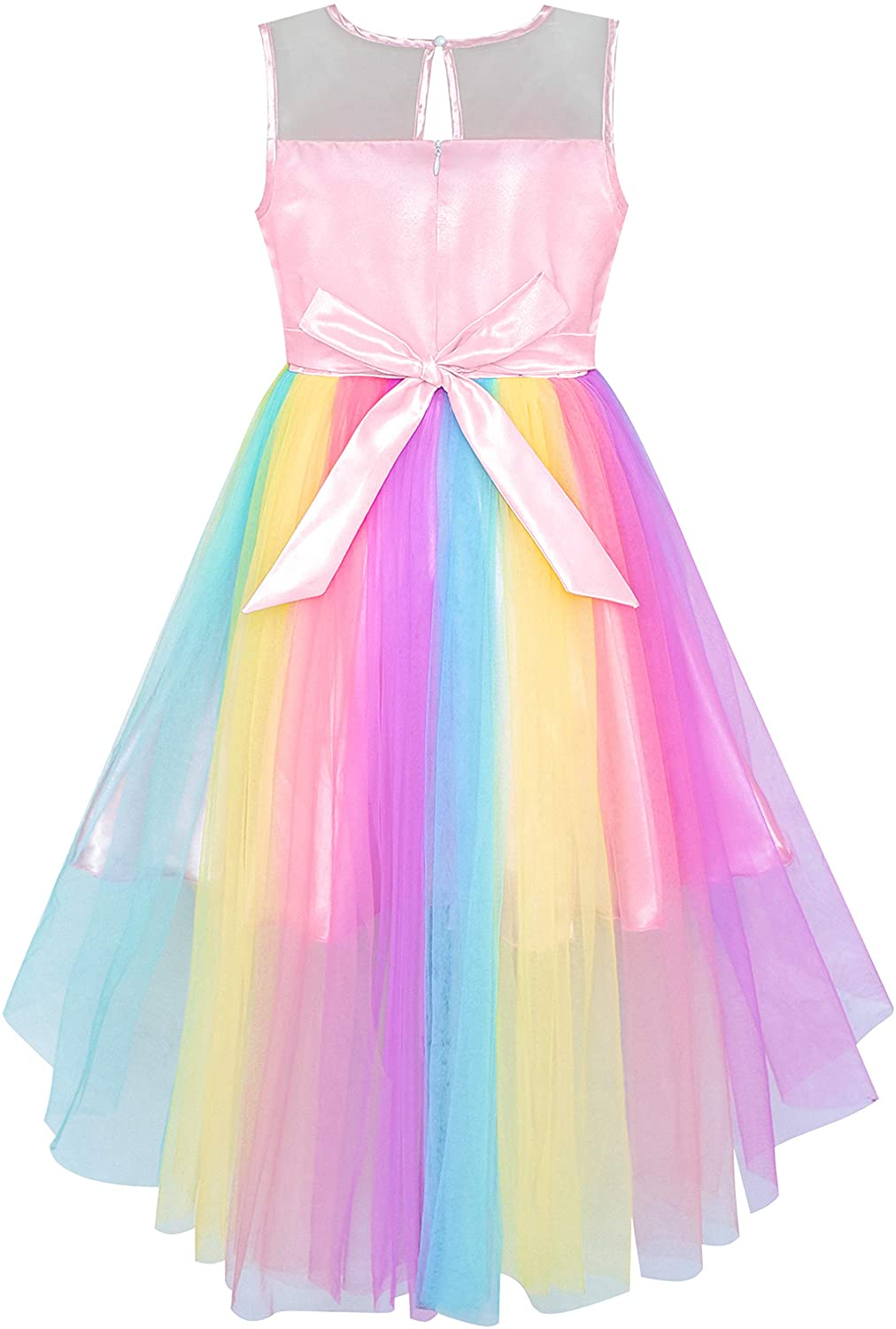 "Unicorn Rainbow Pageant Princess Party Dress for Girls"