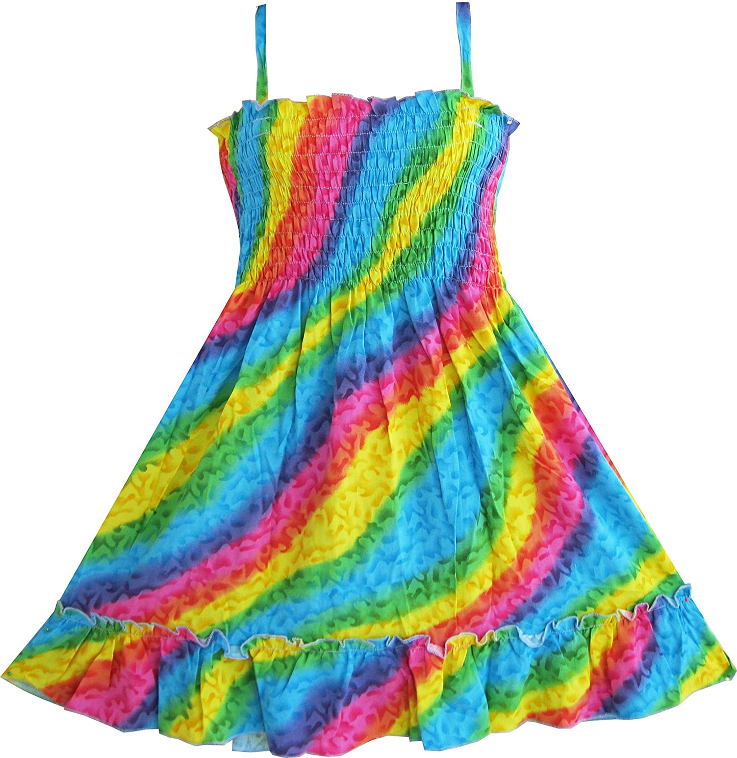 Rainbow Smocked Girls Dress