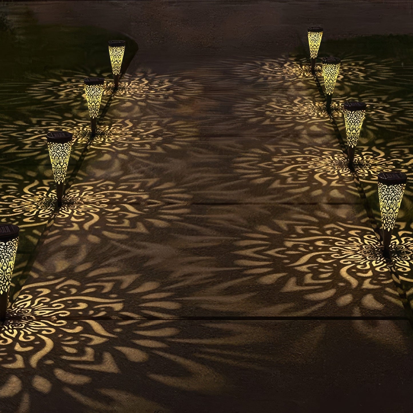 "6-Pack Outdoor Solar Pathway Landscape Lights - Warm, Waterproof Decorative Garden Lights for Paths and Patios"