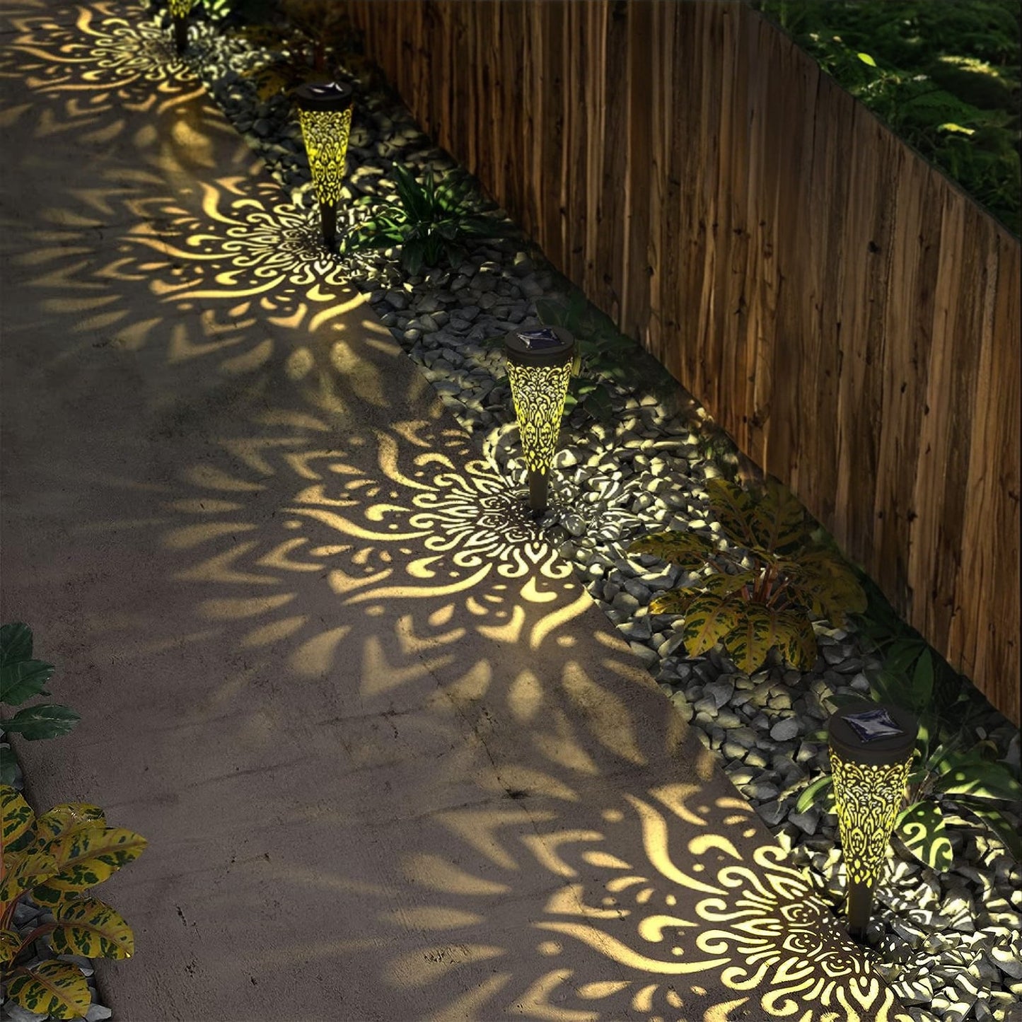 "6-Pack Outdoor Solar Pathway Landscape Lights - Warm, Waterproof Decorative Garden Lights for Paths and Patios"