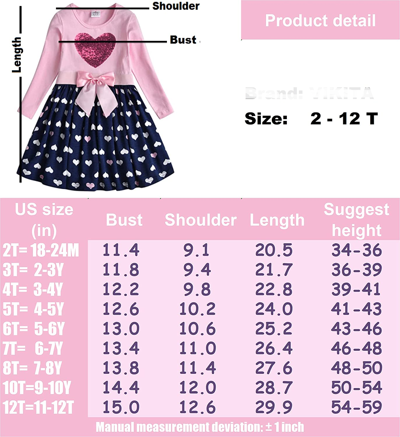 Baby Girl Cartoon Flower Dress Long Sleeve Winter Dresses for 2-12 Years Old Girls