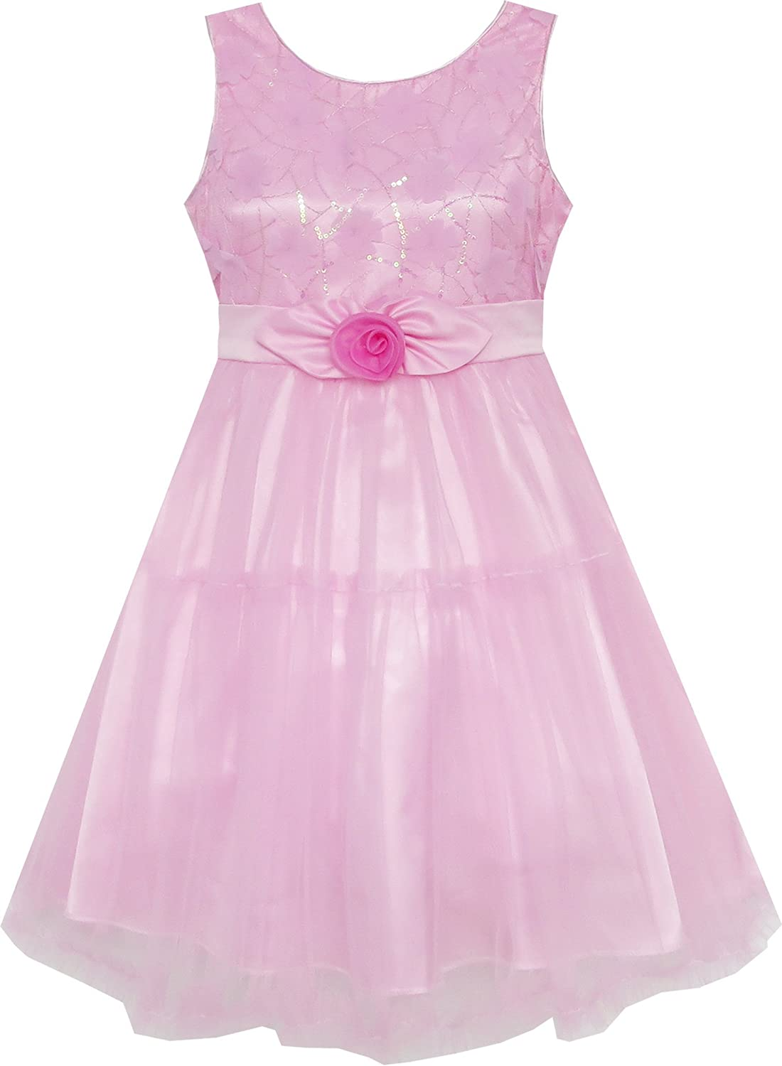 Shimmering Beige Tulle Girls' Dress for Weddings and Pageants