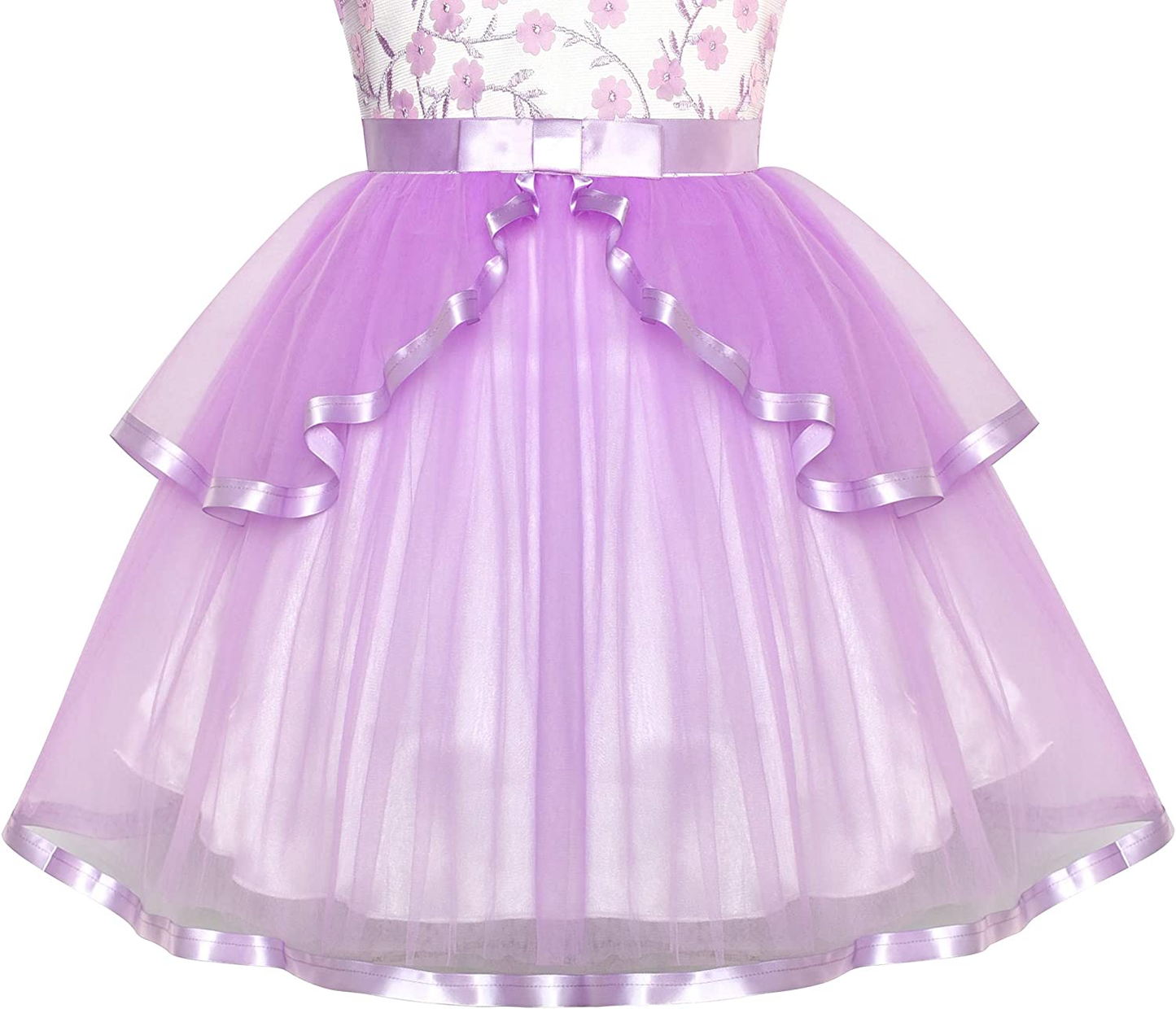 Purple Tiered Skirt Flower Girls Dress - Perfect for Weddings, Birthday Parties, and Special Occasions!