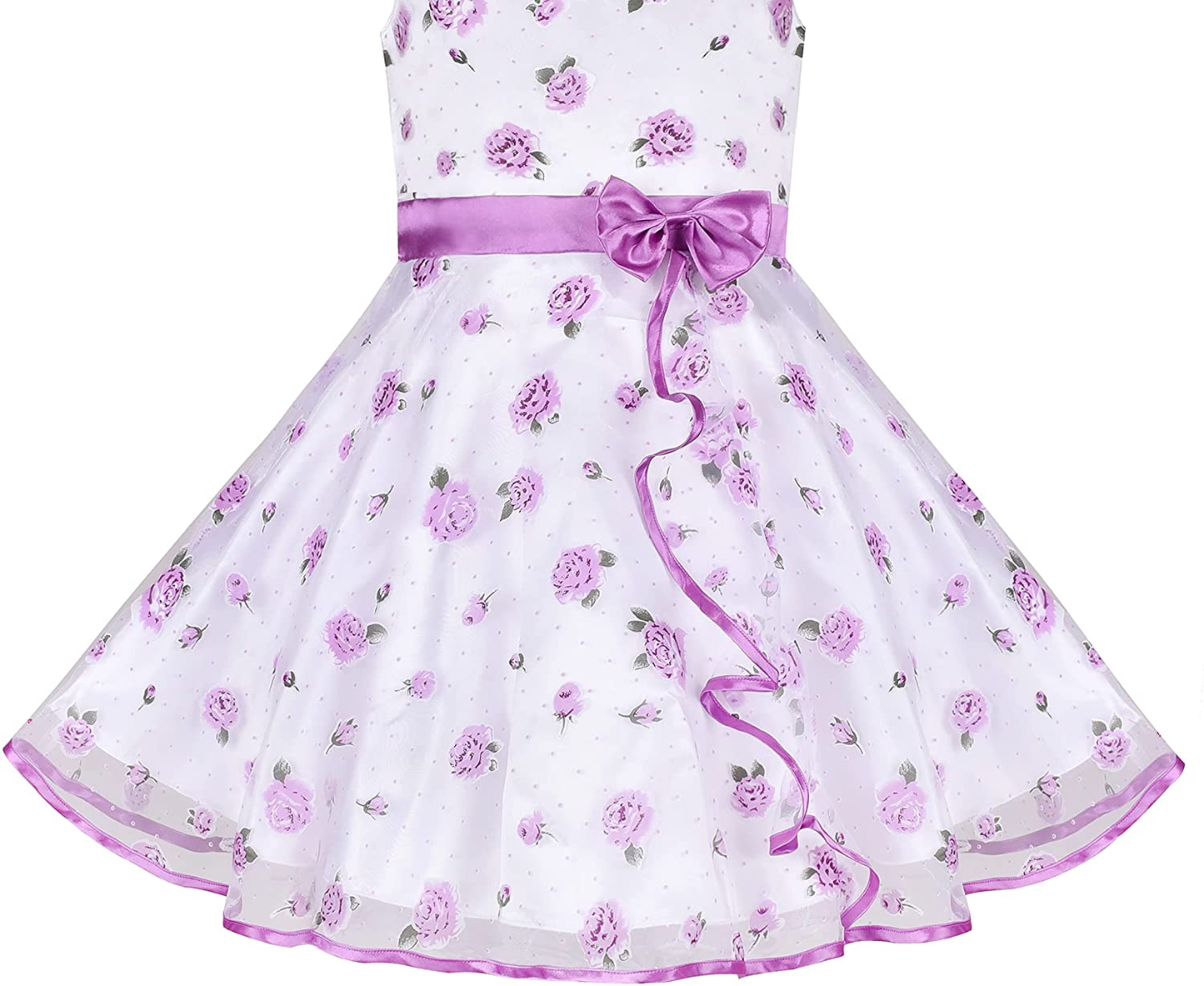 3 Layers Girls Dress Sunflower Wave Pageant Bridesmaid Kids