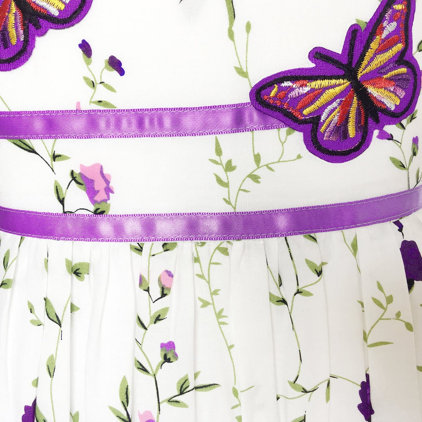 "Rose Flower Double Bow Tie Party Sundress for Girls"