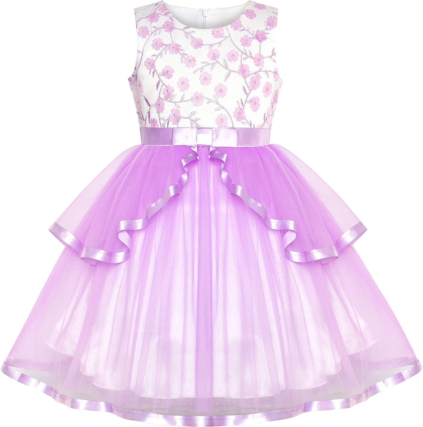 Purple Tiered Skirt Flower Girls Dress - Perfect for Weddings, Birthday Parties, and Special Occasions!