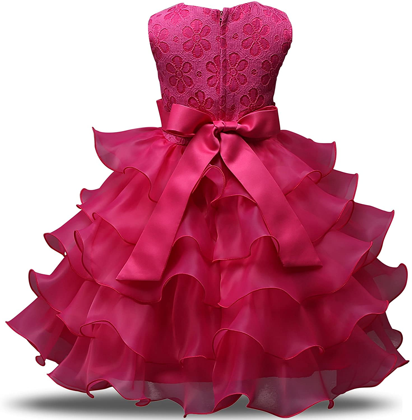 Kids Ruffles Lace Party Wedding Dress