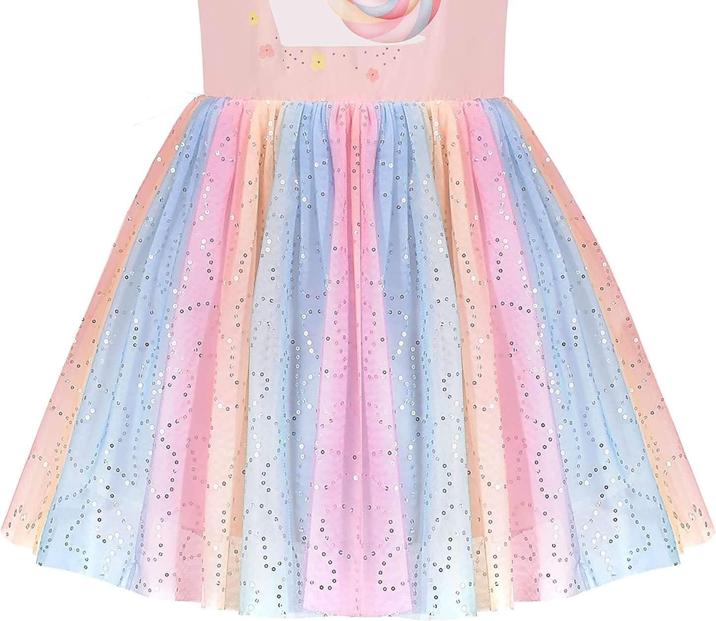 Girls Dress Long Sleeve Christmas Owl Sparkling Sequin Tulle