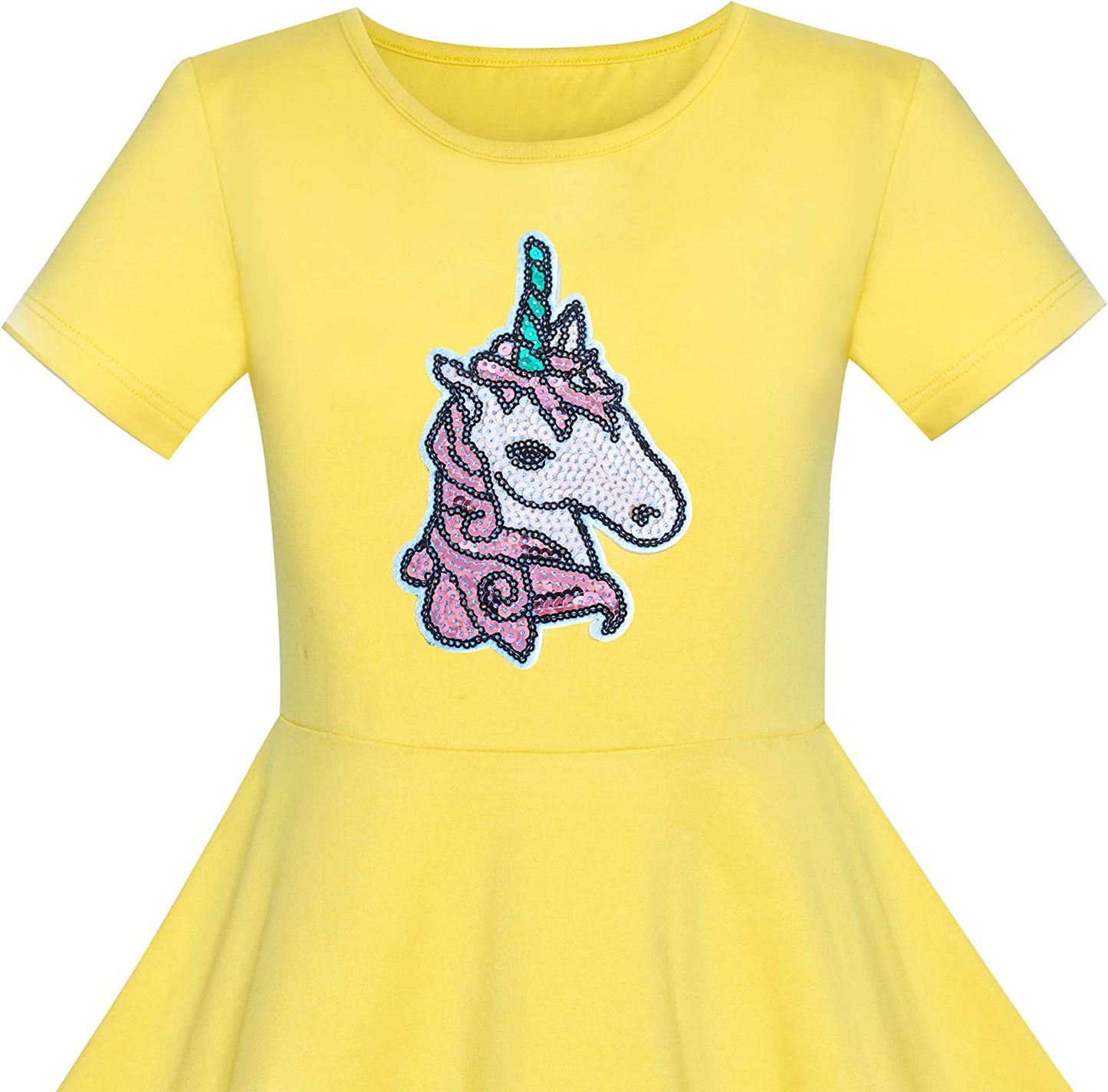 Colorful Striped Knitted Cotton Stretch School Dress for Girls, 100% Cotton