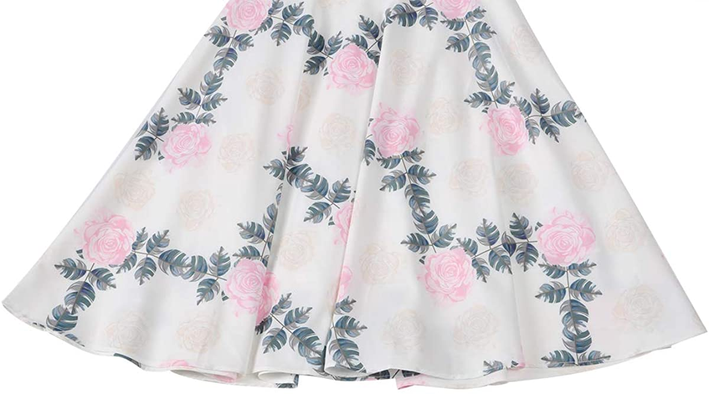 Girls Classy Vintage Floral Swing Kids Party Dresses