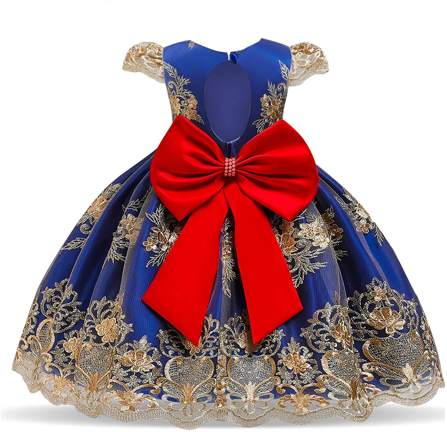Elegant Tulle Bow Belt Princess Dress for Girls