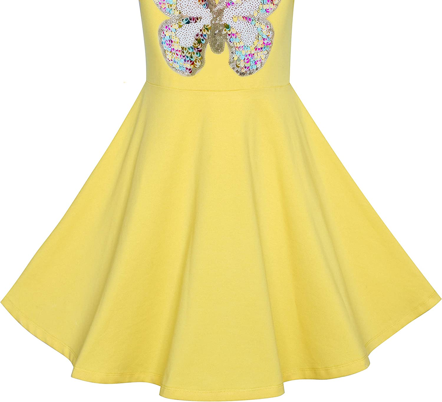 Girls' Yellow Owl Ice Cream Sequin Everyday Dress