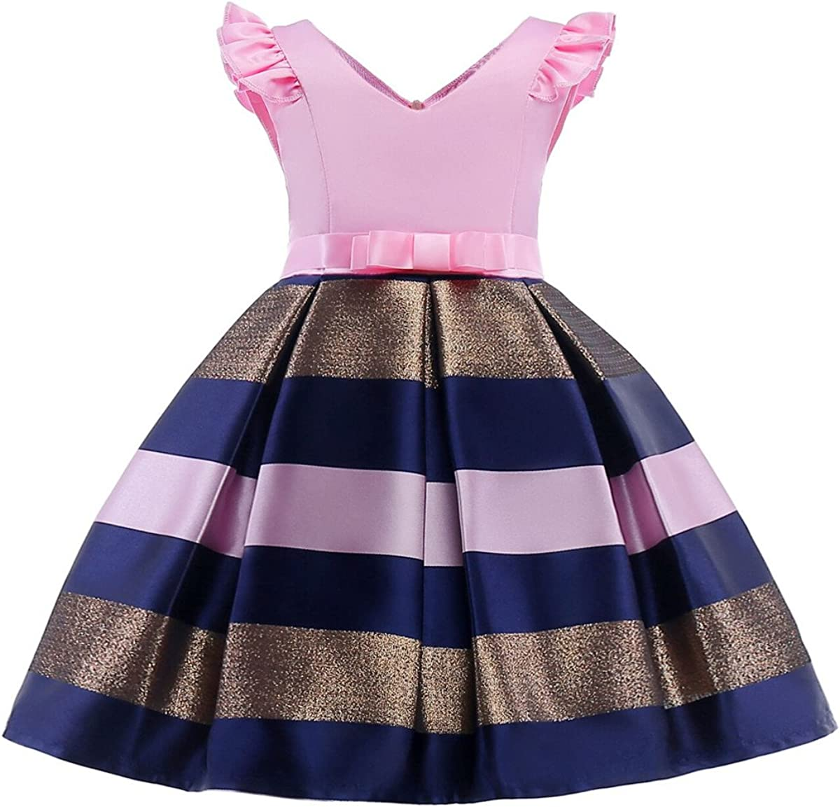 2-10 Years Girls Pageant Stripe Dresses for Easter Christmas Day Halloween Dress