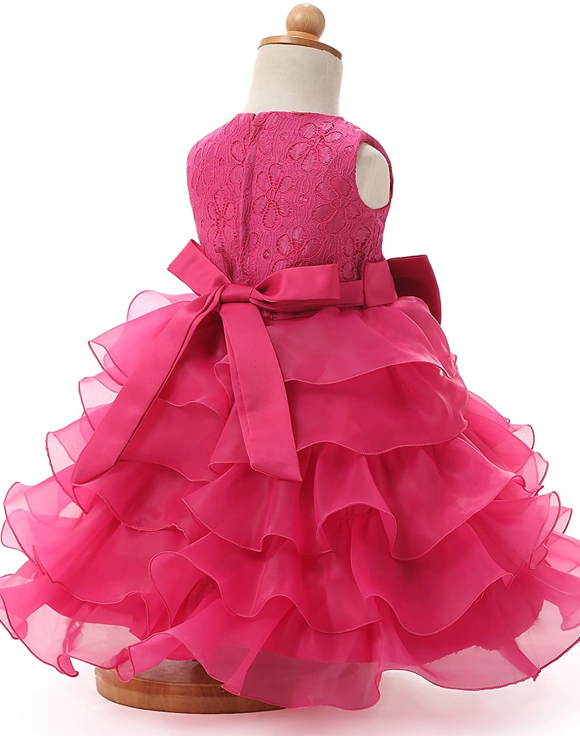 Kids Ruffles Lace Party Wedding Dress